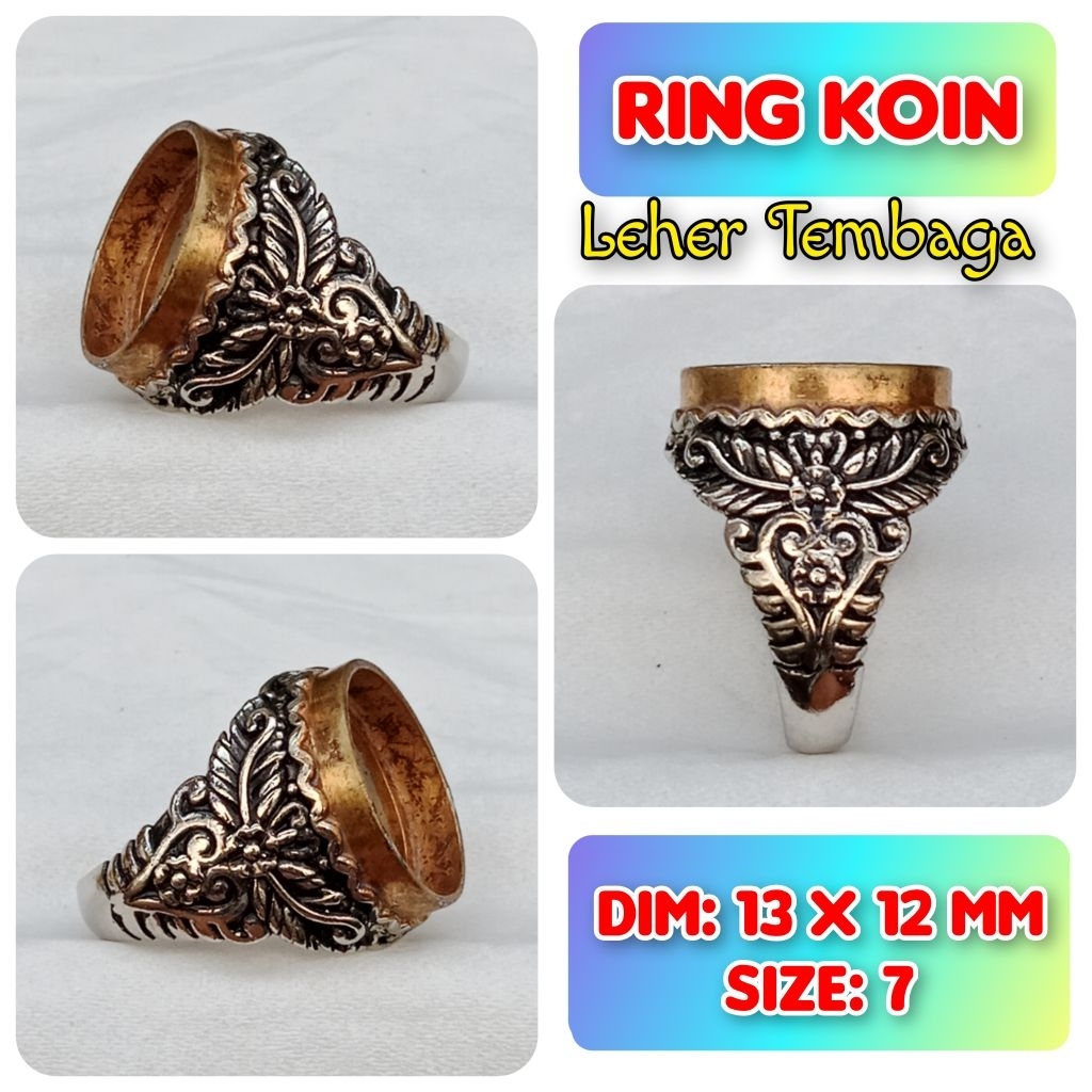 Cincin Emban Batu Akik dan Permata Alpaka Super Leher Tembaga.24