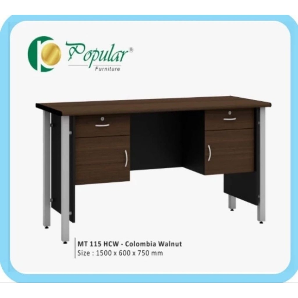 meja kantor 1 biro meja tulis/ kantor 150 cm meja kerja meja kaki besi