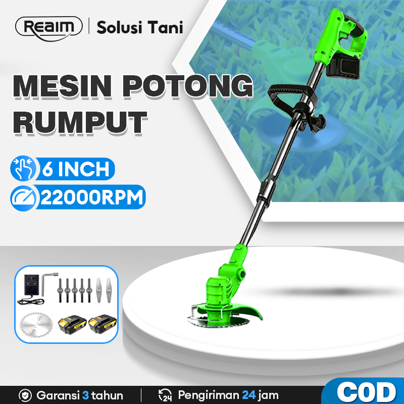 Reaim Mesin Potong Rumput Baterai Pemotong Rumput 288V/588V Dengan Baterai Li-ion