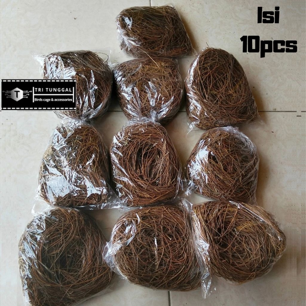 sarang cemara 1pack isi 10pcs sarang burung murai batu kacer susuh daun cemara tempat bertelur burun