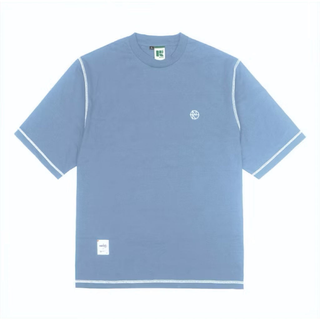 Russ Co Tshirt Kaos Pria Oversized Heavycotton Hemming Light Blue