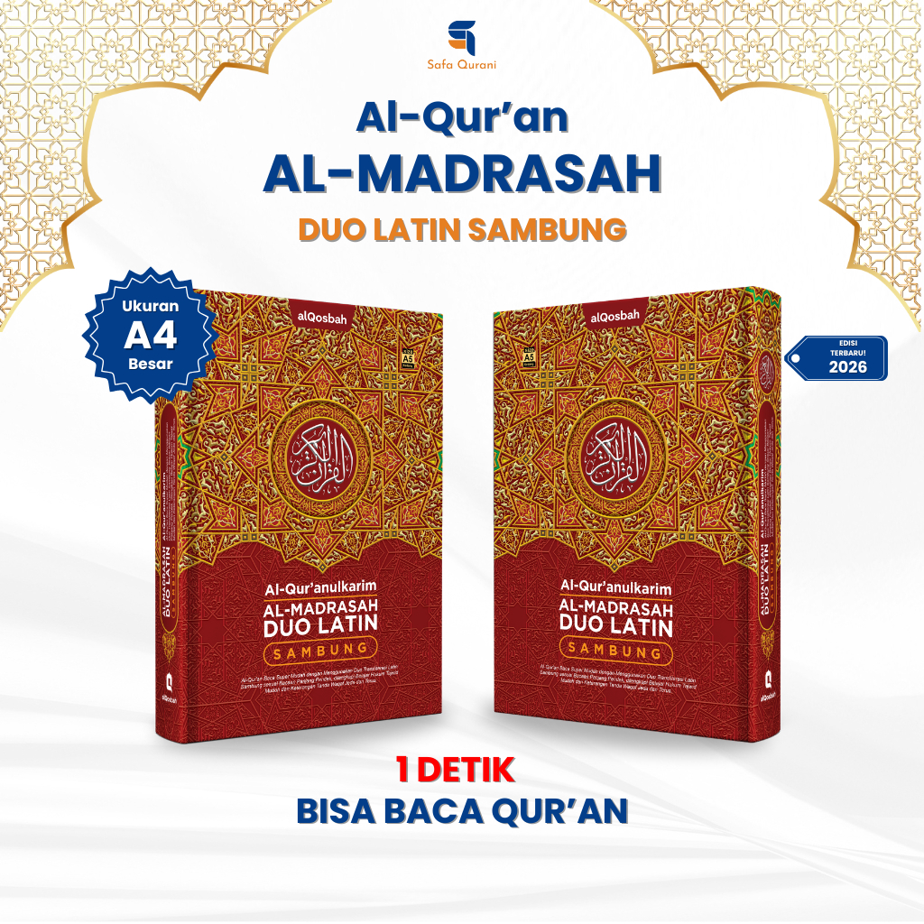 Alqosbah Alquran almadrasah duo latin Sambung A4 Besar 1 Detik Bisa Baca Qur'an