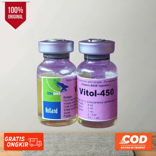 Vitol-450 Repack 10ml Vitamin Kesuburan Hewan Sapi Kambing Domba Babi Kuda