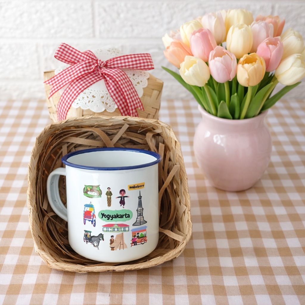 MUG ENAMEL SOUVENIR JOGJA