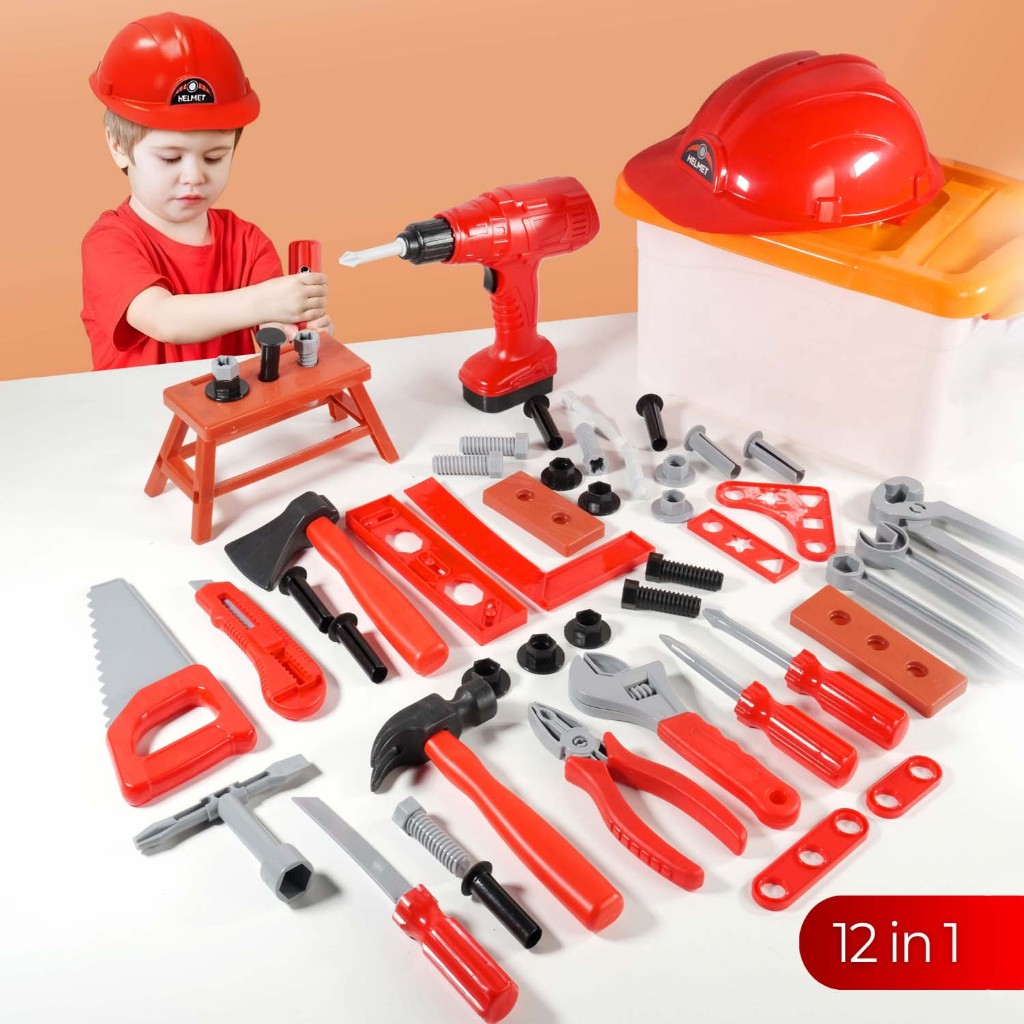 Mainan anak cwok Alat Perkakas Mainan Pertukangan | Mainan Reparasi | Mainan Perkakas | Mainan Kreat