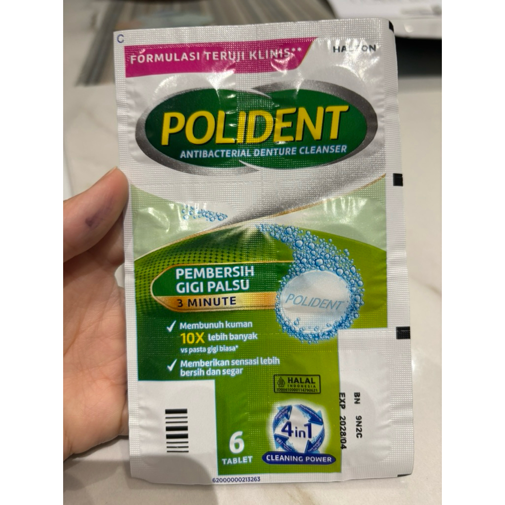 Polident Pembersih Gigi Palsu 3 Menit - 6 Tablet / cleanser denture / tablet pembersih gigi palsu po