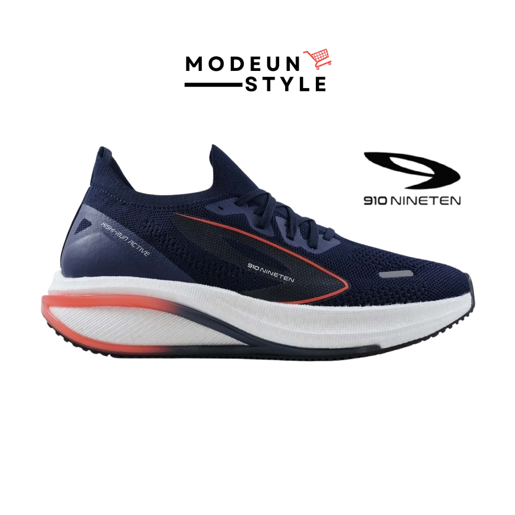 910 KISHI RUN ACTIVE BIRU/NAVY/JINGGA - Sepatu Lari / Kishi Run Active 910Nineten Original