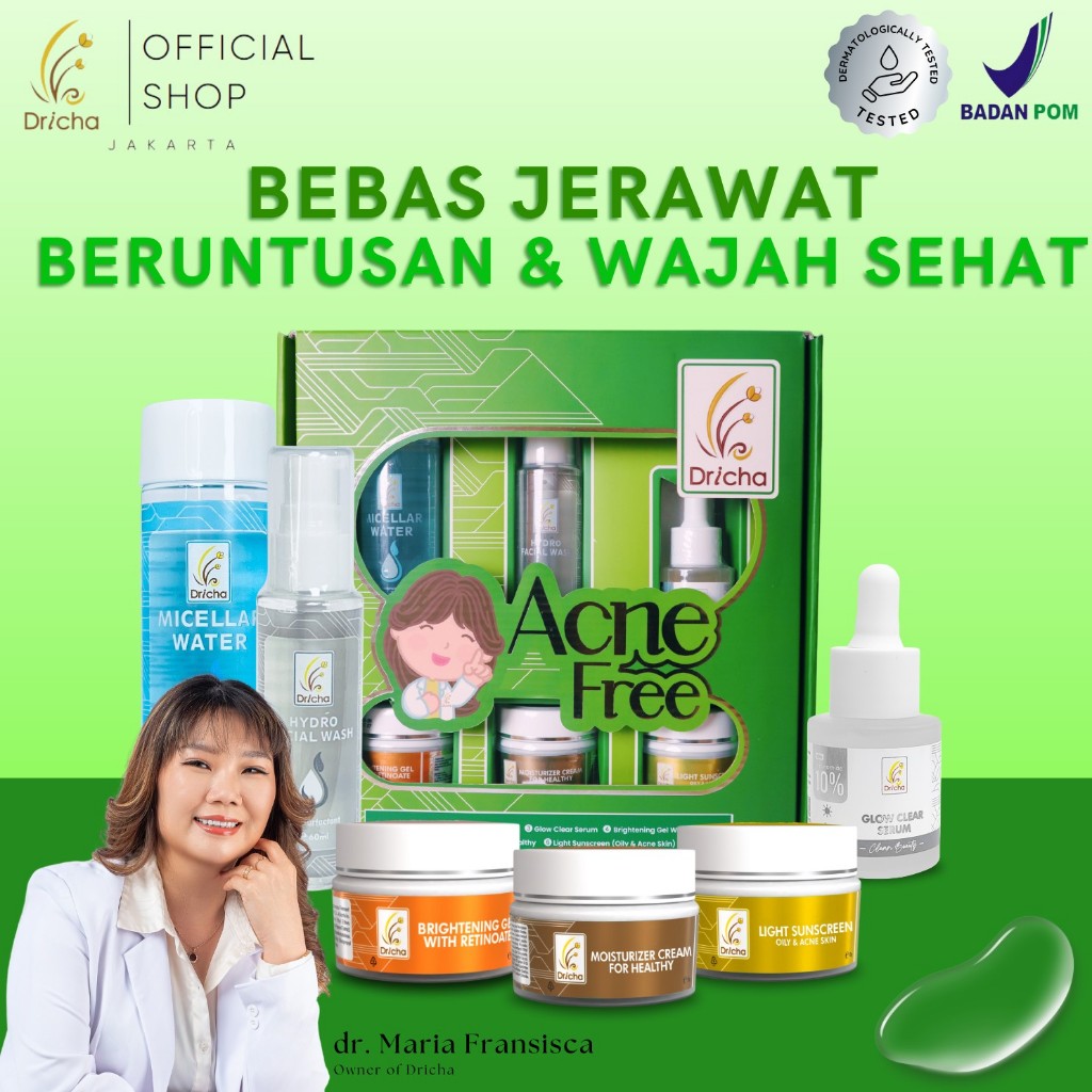 DRICHA PAKET ACNE FREE KIT ( NORMAL TO OILY )