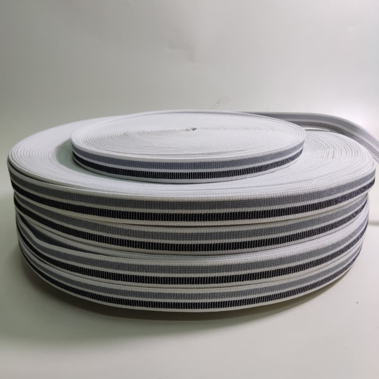 Webbing Elastis motif hitam abu | webbing elastis motif 2cm