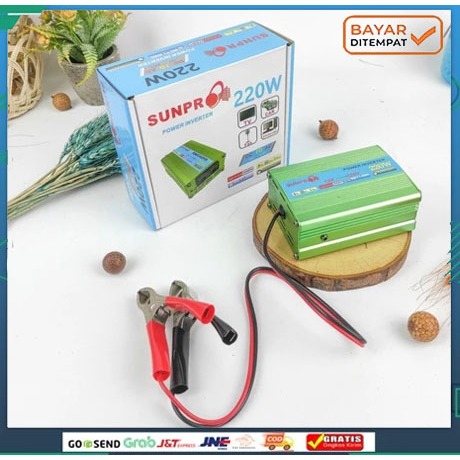 Power Inverter Sunpro 220W DC 12V TO AC 220V / Power Inverter DC ke AC 12V / Inverter 12 Volt