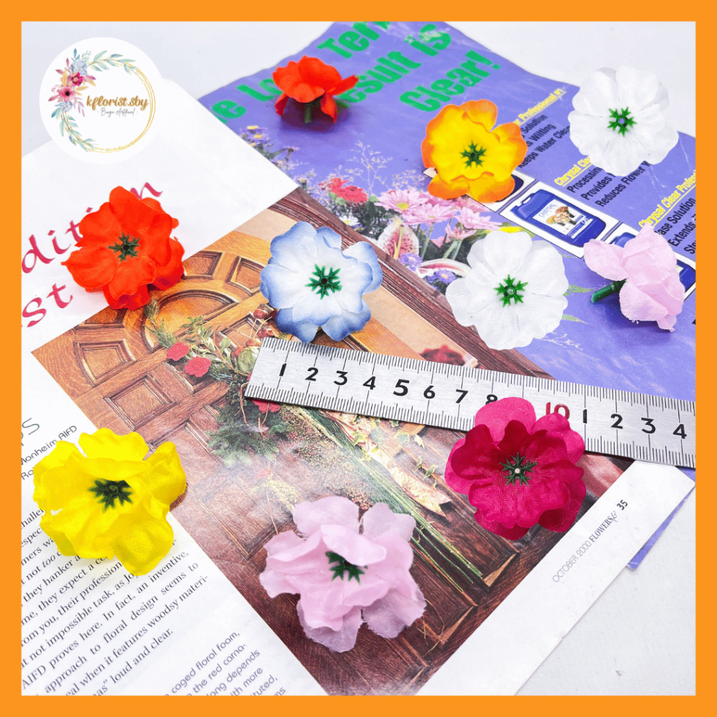 Kuntum Bunga Suyok Bunga Papan Artificial Kacapiring Kecil Dekorasi Hantaran Mahar Wedding (100 Pcs)