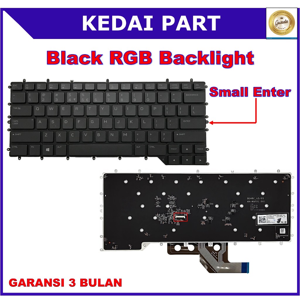 Keyboard Dell Alienware M15 R2 R3 R4 Black RGB Backlight