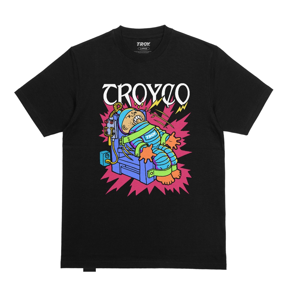 Troy Company Tshirt Black Electrocute - Kaos Lengan Pendek Kaos Hitam MTD 3517