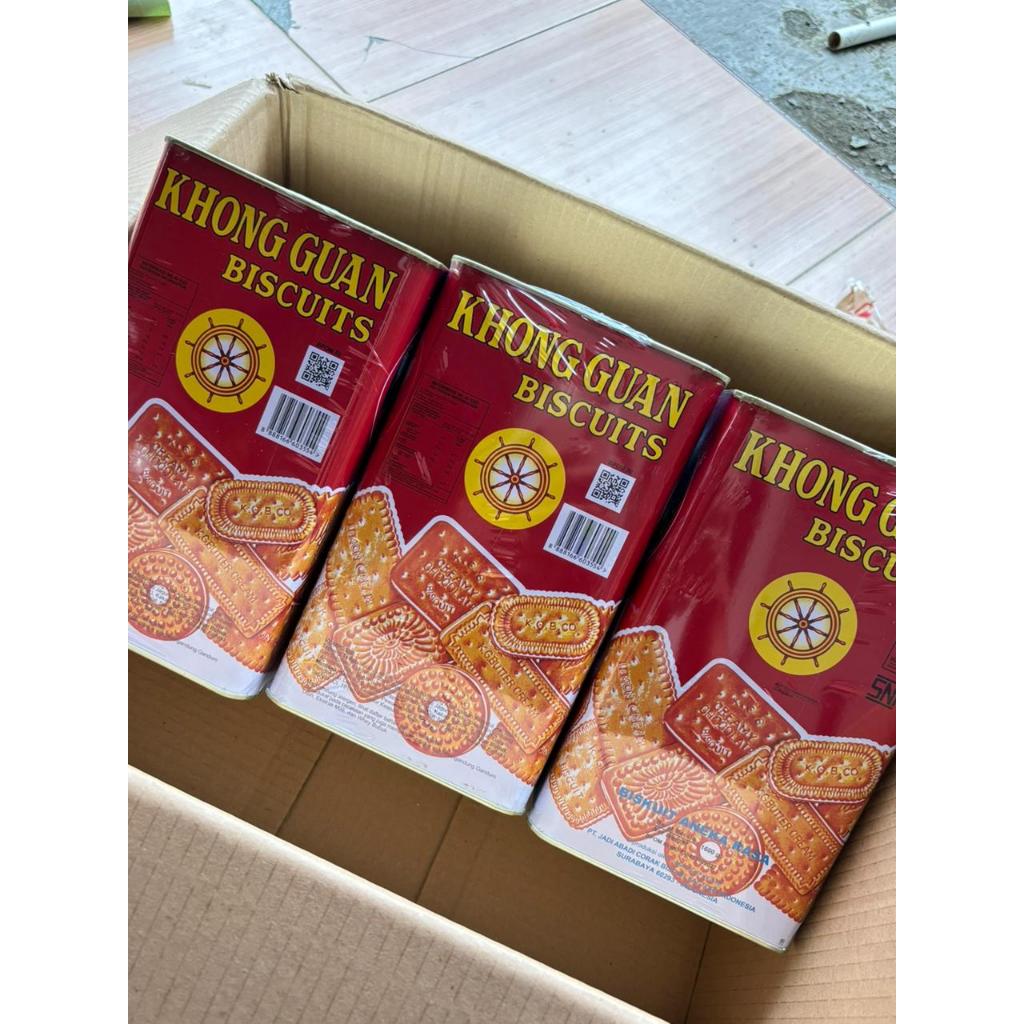 Biskuit Khong Guan Kaleng Besar 1600g - Khong Guan Biskuit & Wafer Kemasan Kaleng