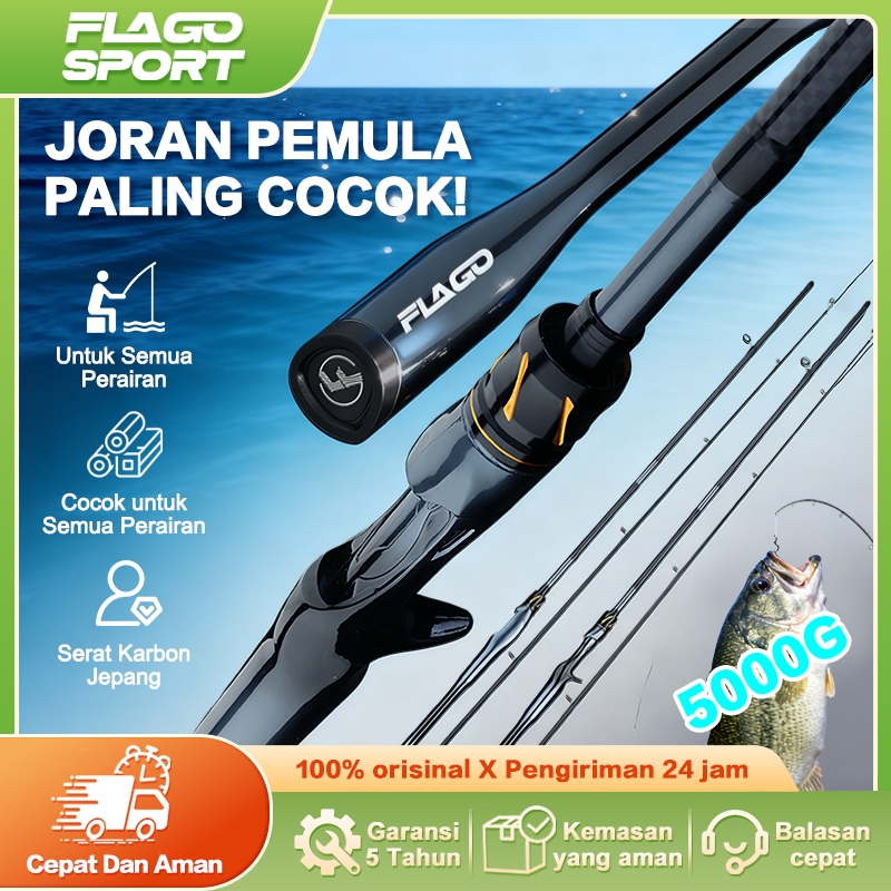 FLAGO SPORT Joran pancing umpan serbaguna kelas profesional Casting/Spinning, Cincin Panduan FUJI O,