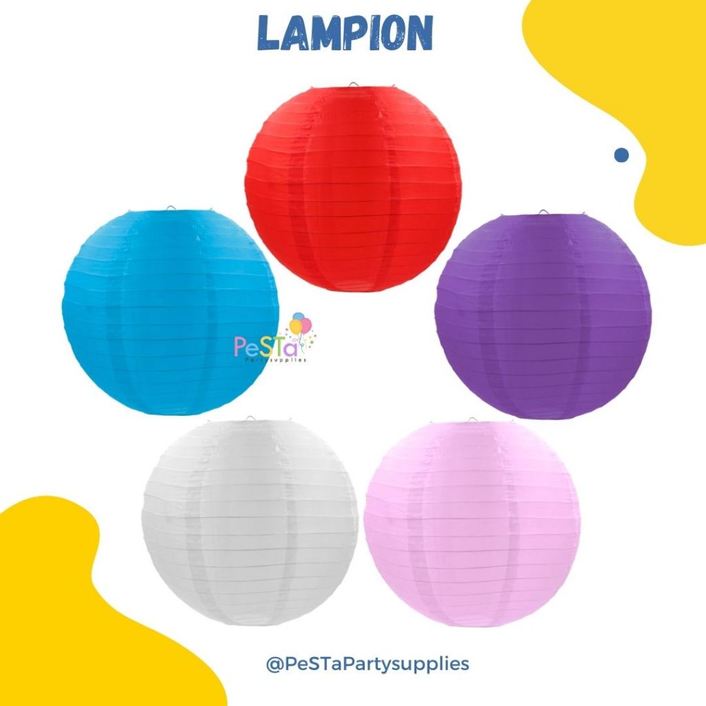 Lampion Polos/Lampion Warna/Lampion Pesta/Lampion  Imlek/Lampion Bulat/Lampion Gantung Kertas_PeSTaP