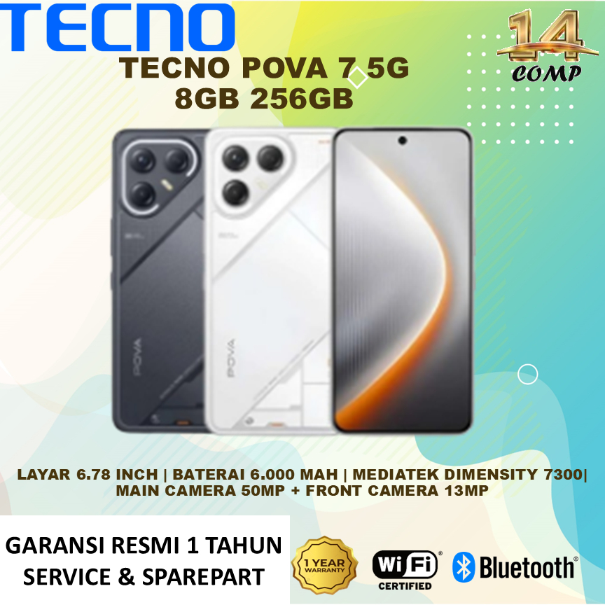 TECNO POVA 7 5G Ram 8GB Internal  256GB Handphone Smartphone Original Garansi Resmi 1 Tahun