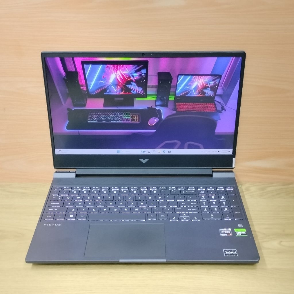 laptop gaming hp victus amd ryzen 5-7535Hs rtx 2050 ram 16gb/ssd 512gb fhd ips 144Hz backlit