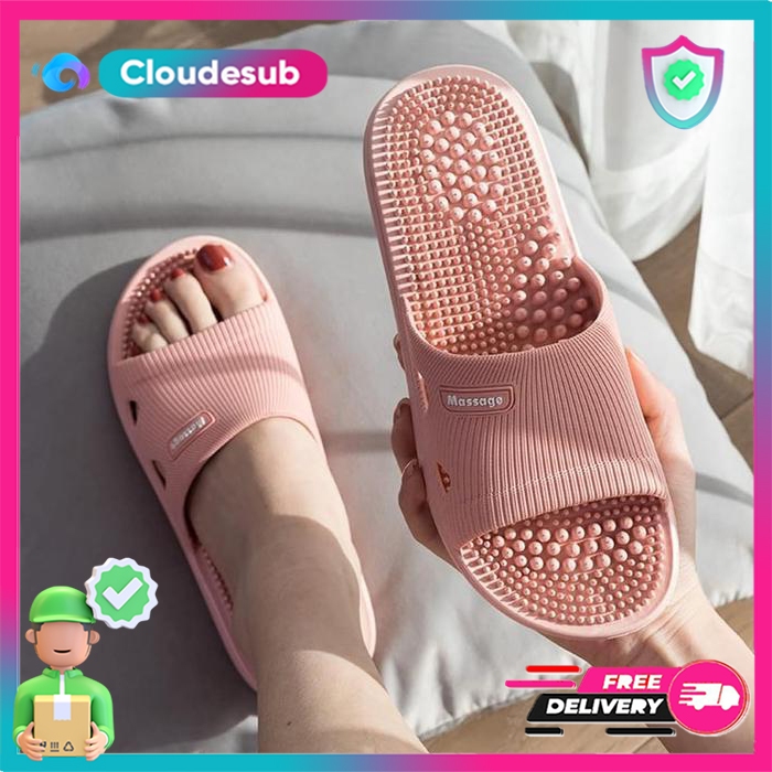Sandal Rumah Wanita Pria Anti Slip Empuk Tebal Refleksi Kesehatan Rematik Ringan