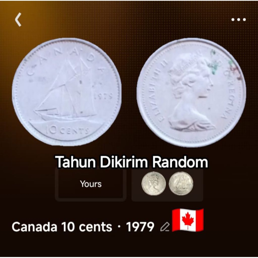 TP2bm TP2gm Koin Canada 10 Cent Elizabeth II Kapal Layar Kanada koleksi uang coin logam lama kuno an