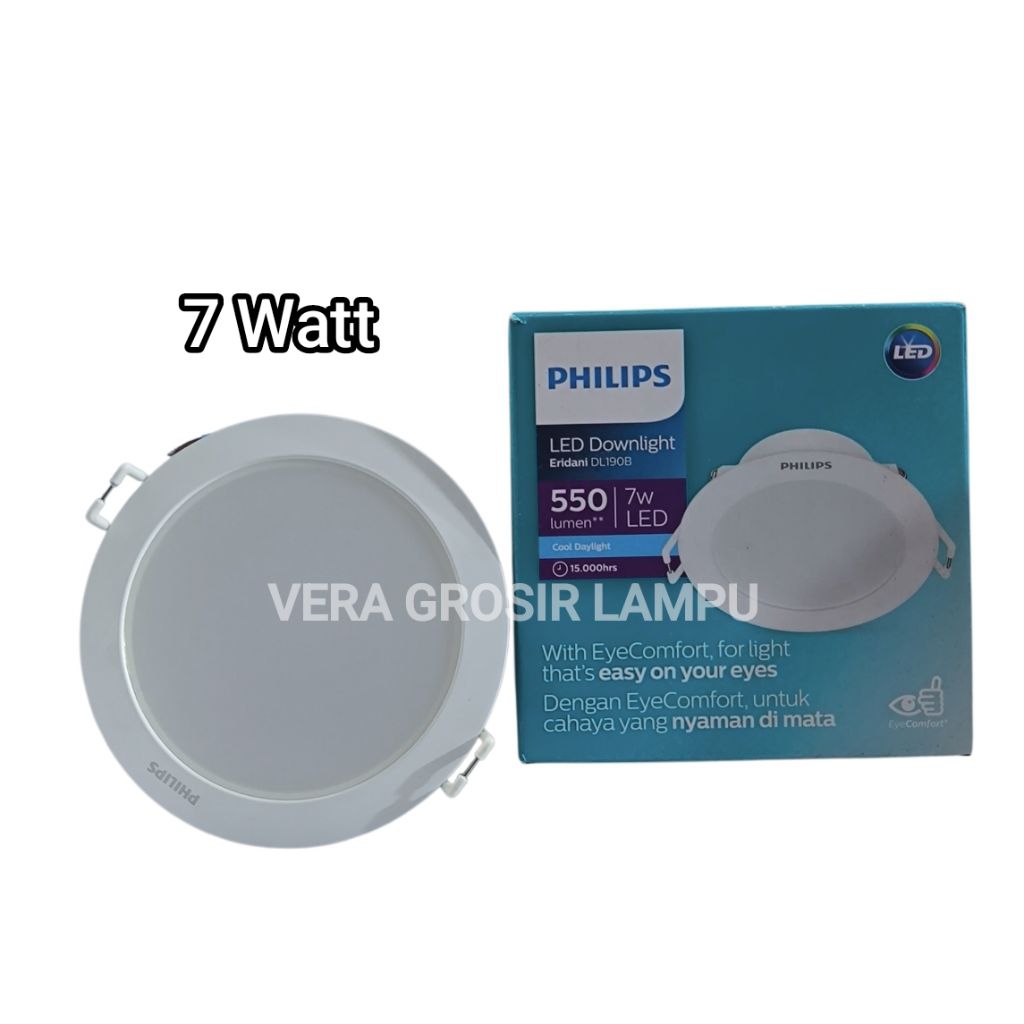 LAMPU PHILIPS ERIDANI 7W 7 WATT DL190B / LAMPU DOWNLIGHT LED PHILIPS ERIDANI DL190B 7W 7 WATT