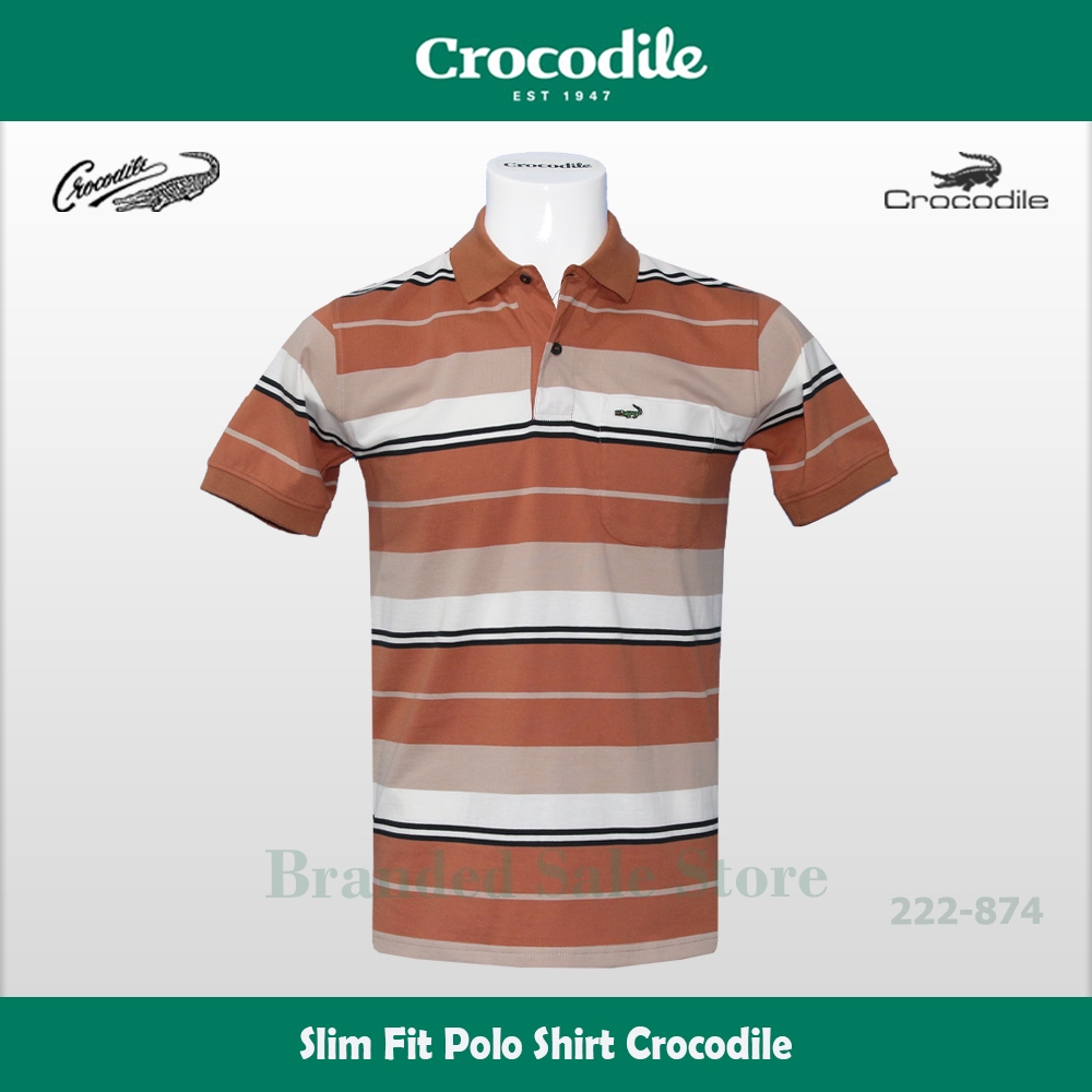 Baju Kaos  Kerah Pria - Slim Fit Men Polo Shirt Original CROCODILE 222-874-12