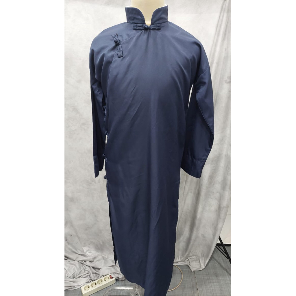 Cheongsam long pria biru navy ganteng banget