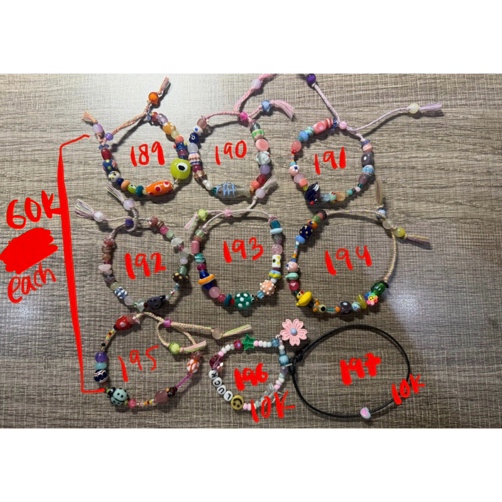PRELOVED PT.3 (baca desc) cincin gelang manik rantai serut ikat rambut lucu anting gulaly senja fair