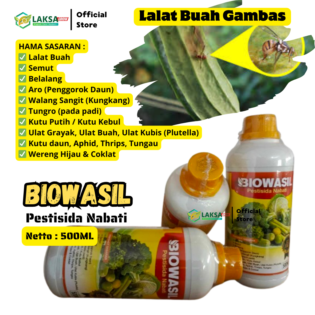 PROMO COD Pestisida Nabati BIOWASIL 500ml Obat Pembasmi Pengusir Penyakit Hama Lalat Buah pada Tanam