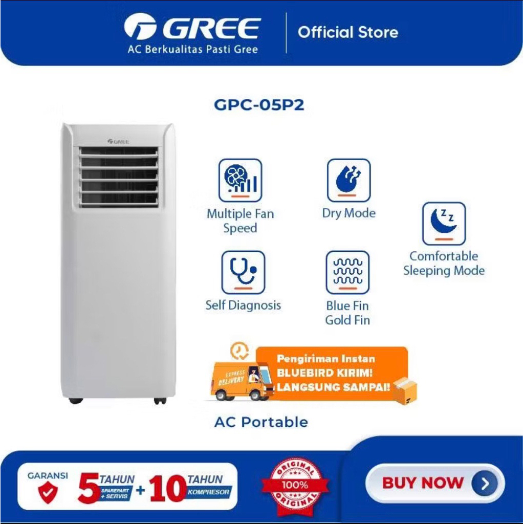 Gree AC Portabel 1 PK GPC09P2- R290 Garansi Resmi - AC Portabel