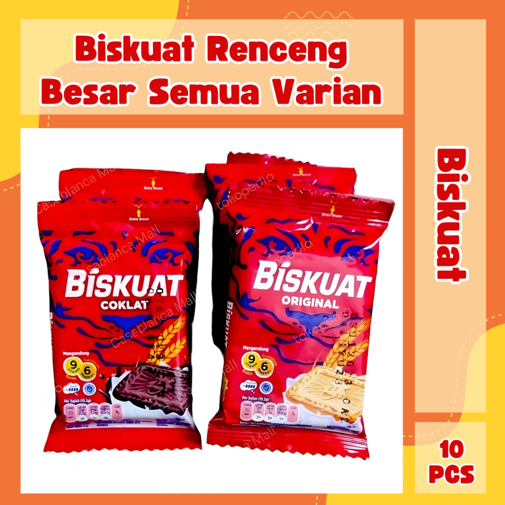Biskuat Biskuit Besar Renceng Semua Varian Isi 10 Pcs x 15 Gram | Biskuat Biskuit Susu