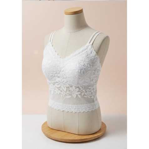 Bra Kamisol Renda Bunga - Tank Top Crop Lace Korea Style