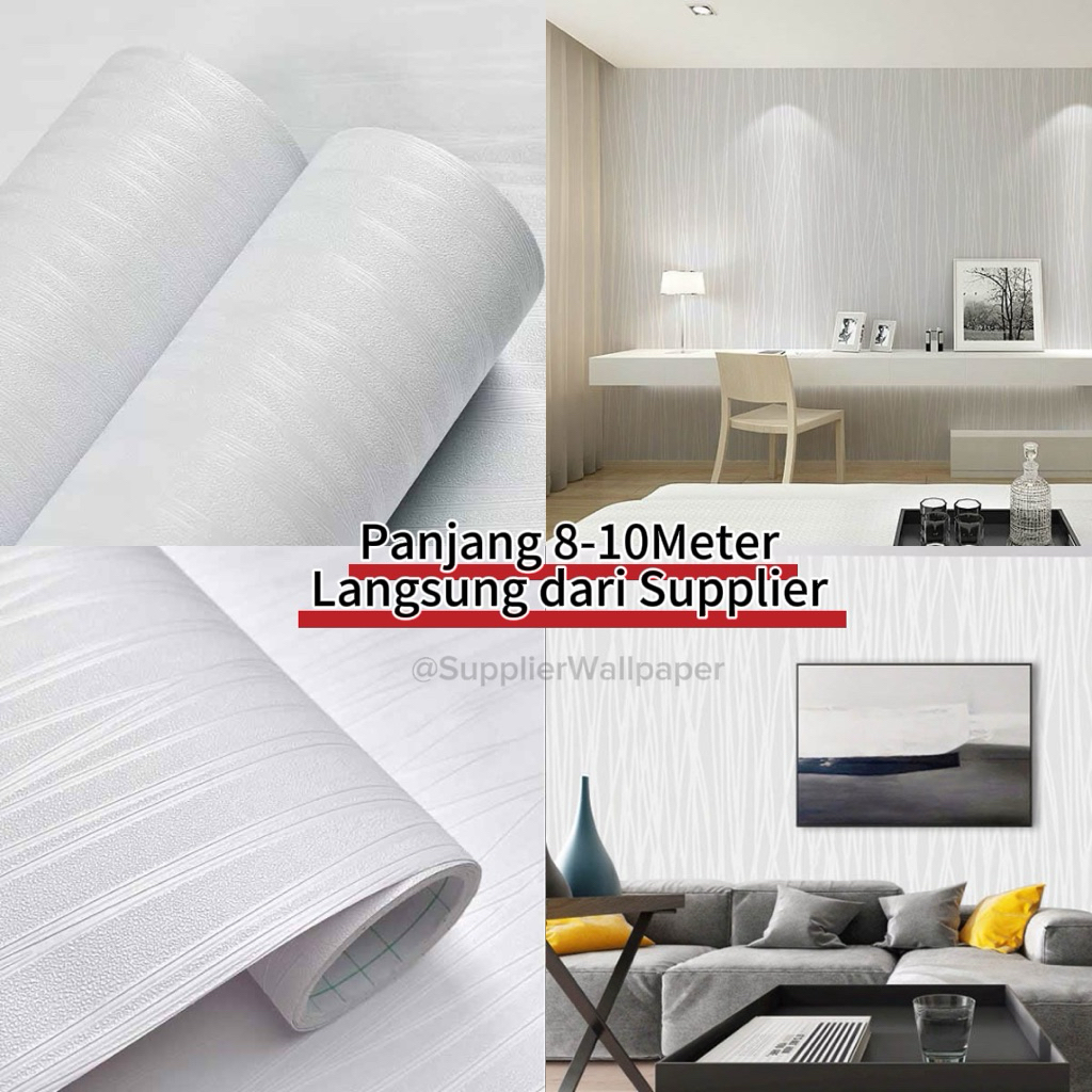 Wallpaper Dinding Putih Salur