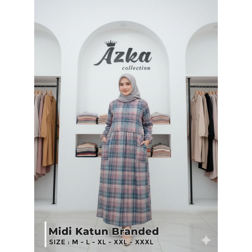 GAMIS AZKA COLLECTION// MATT KATUN TRISET Kekinian/ GAMIS TERBARU Trending High Quality