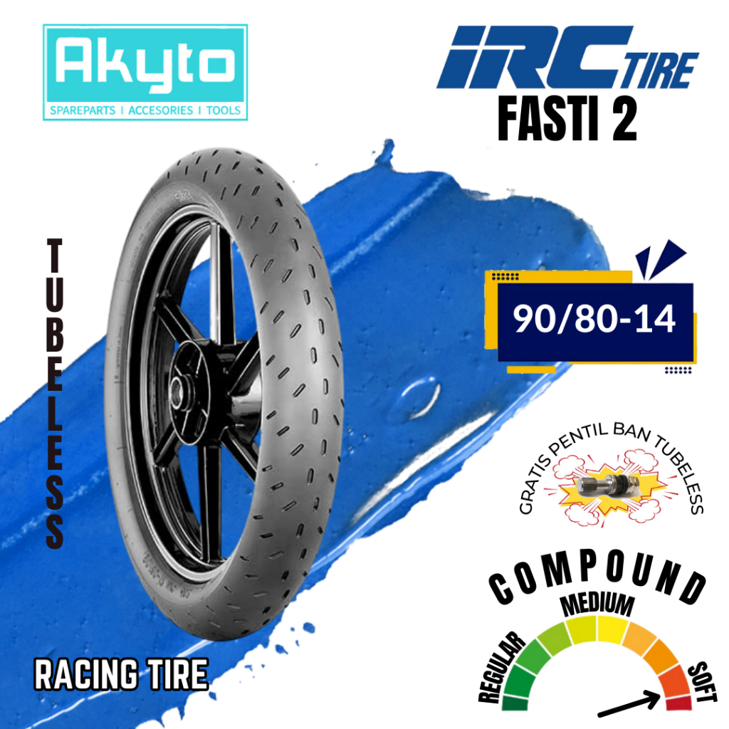 [FASTI 2] 90/80-14 IRC SOFT COMPOUND FREE PENTIL + WRAPPING / RING 14 BAN MOTOR BALAP R14 MATIC