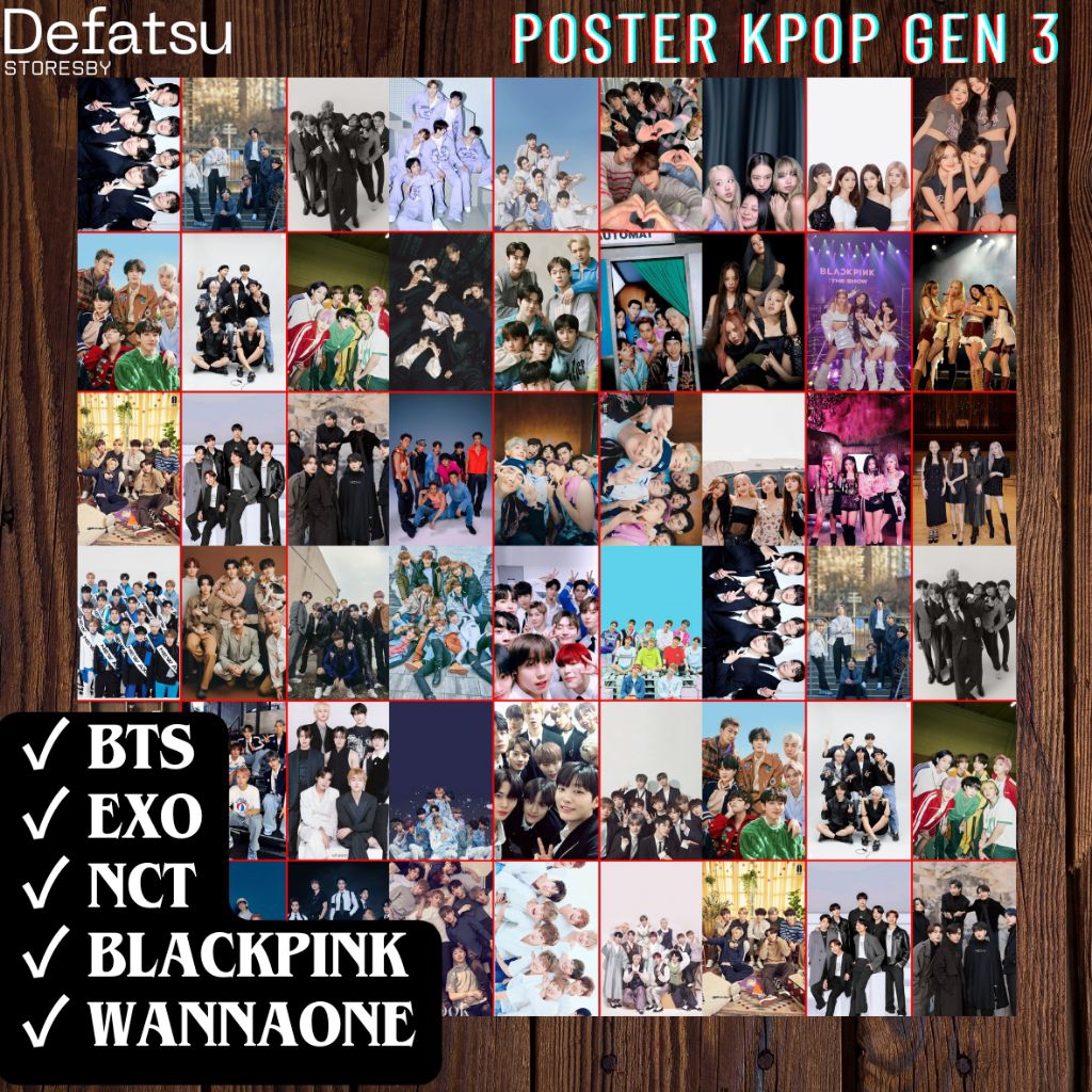 [9pcs] Poster A6 Kpop Gen 3 | Poster BTS, NCT, EXO, BLACKPINK, WANNAONE | Poster idol kpop | Poster 