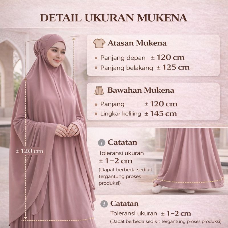 Mukena Jersey Dewasa Khadijah Penutup Dagu | Premium