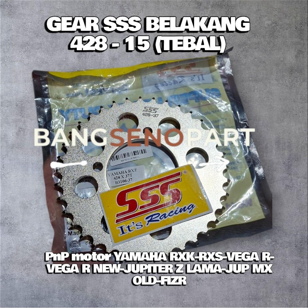 GER GEAR BELAKANG SSS 428 YAMAHA JUPITER Z / JUPITER MX / RX KING / FIZR / 125Z / RXZ UKURAN 37
