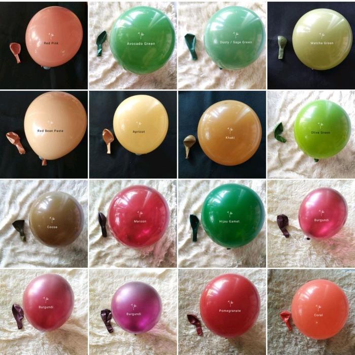 balon latex 12" doff retro | balon coklat cream | balon doff 12" warna retro warna unik langka