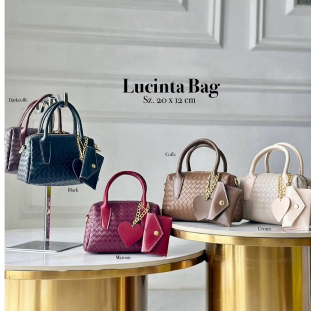 Lucinta Bag by Tyvera - Tas wanita dengan bahan leather anyam tebal