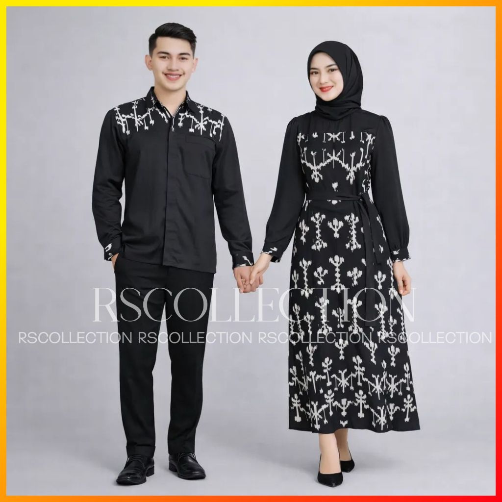 Baju Couple Batik Tenun Candrika Bahan Tenun Premium Simple Kondangan Lebaran Size S-XXL