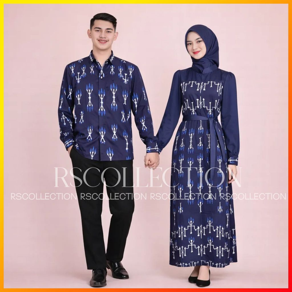 Baju Couple Batik Tenun Candrika Bahan Tenun Premium Simple Kondangan Lebaran Size S-XXL