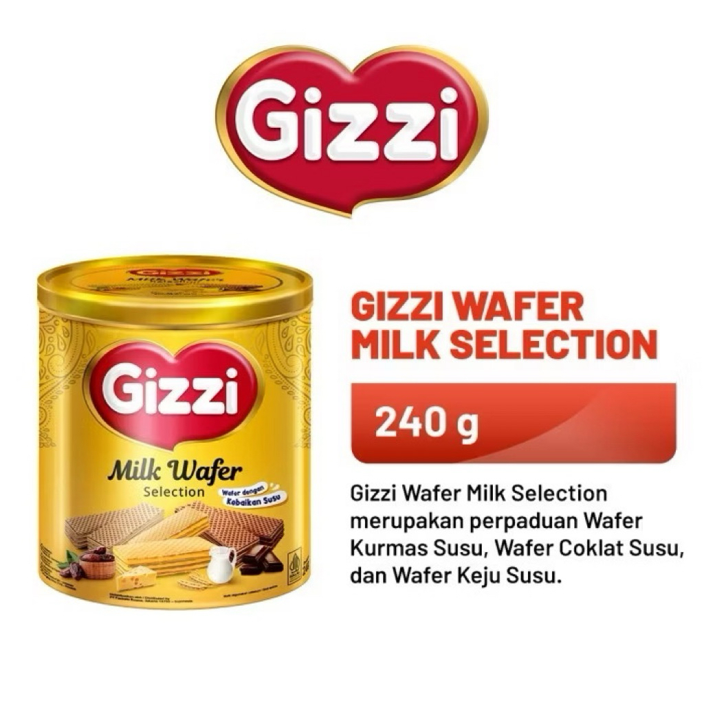 PROMO Gizzi Milk Wafer Selection 240gram - Tango Wafer Renyah Kaleng Coklat 240g - NABATI KEJU - Waf