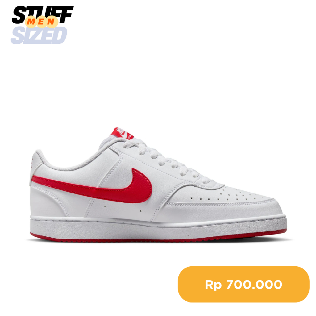 Jual sepatu Nike Sepatu Pria Court Vision Low Next Nature [HF1744-101] - red White size EU 45