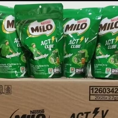 Milo Cube 4 pack @25 pcs = 100pcs Milo Kubus Jajanan Cokelat