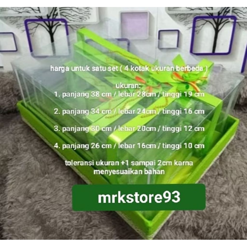 1SET isi 4PCS Lengkap Box Kotak + Mika  Pita + Asesoris || Kotak Hantaran/Seserahan Pernikahan