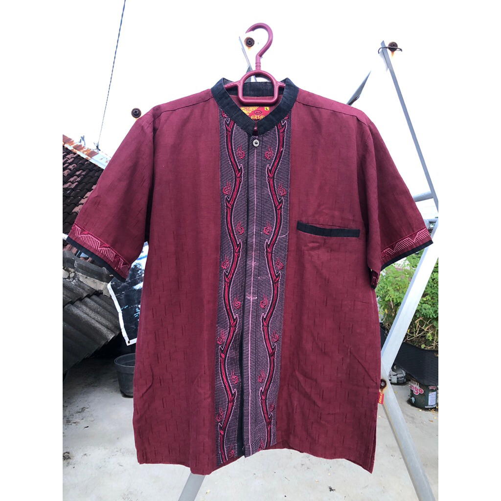 Kemeja Koko Arsala Lengan Pendek Preloved Kemeja Muslim Pria lengan Pendek Preloved kemeja koko pria