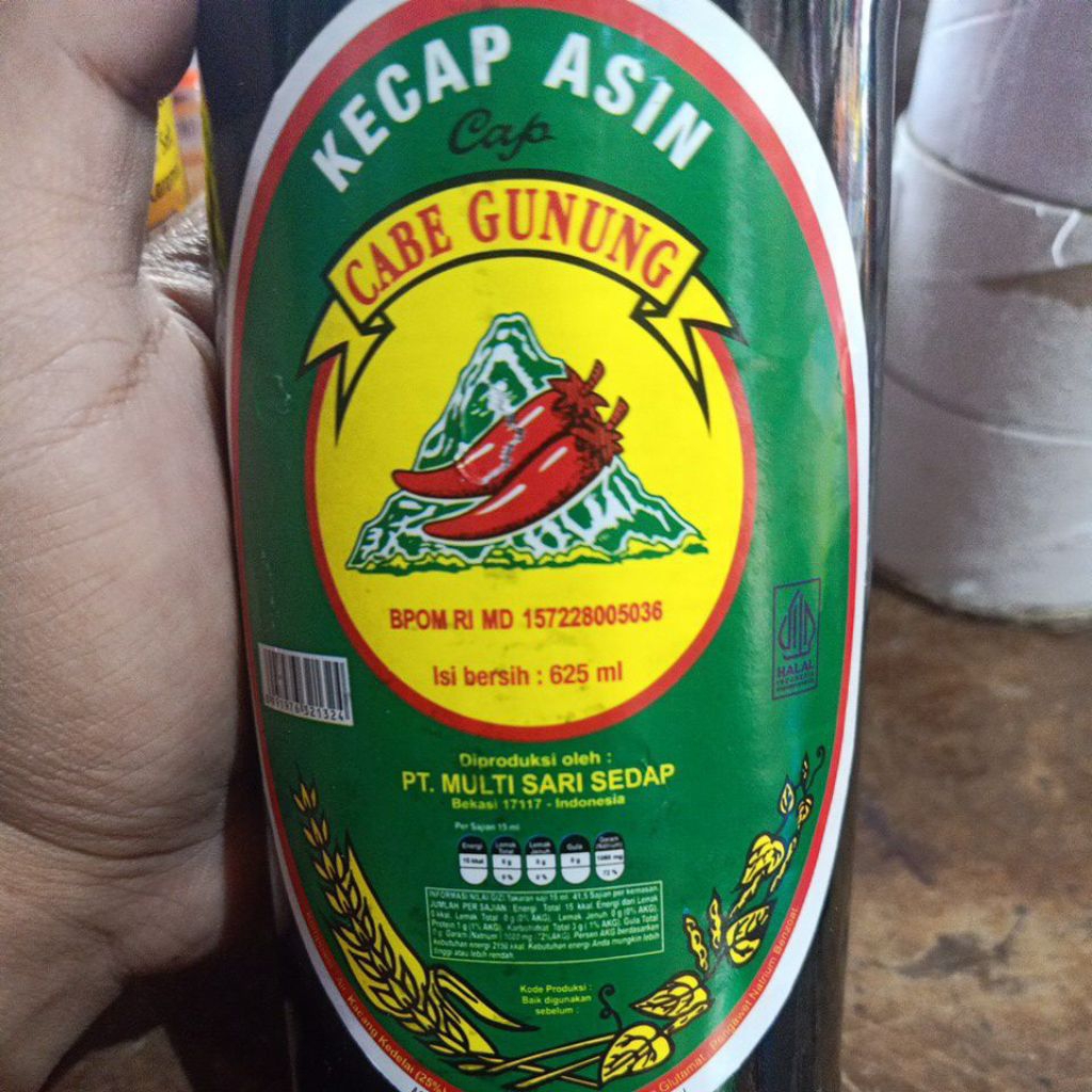 kecap asin cap cabe gunung 625ml / kecap manis nasional 625 ml