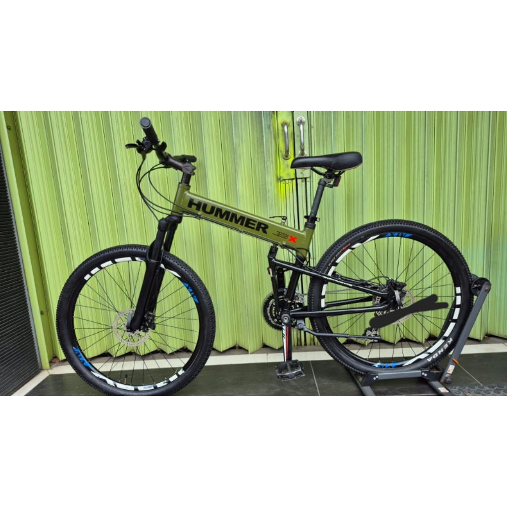 Sepeda MTB Folding Lipat HUMMER 26" Inc Groupset Shimano Altus 3x8 Speed Brake Hydraulic Alloy Origi