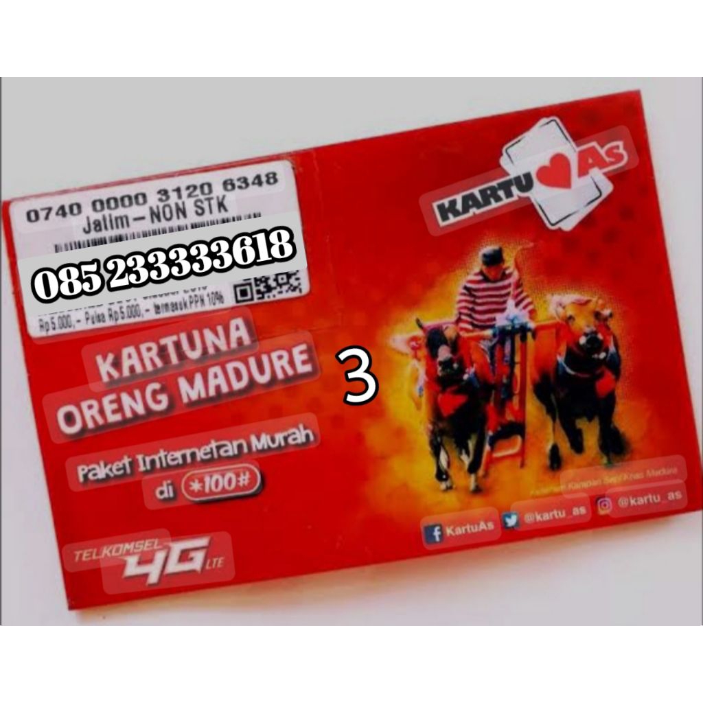Promo perdana Telkomsel As Madura  nomor cantik